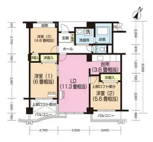 パティオス13番街【609号室】の間取り