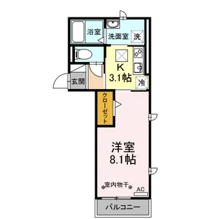 レジデンス大府駅クロス【1階】の間取り