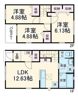 リーブルファイン東磯山Ⅱ【102号室】の間取り