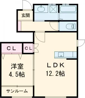 フィオーレ富久【1A号室】の間取り