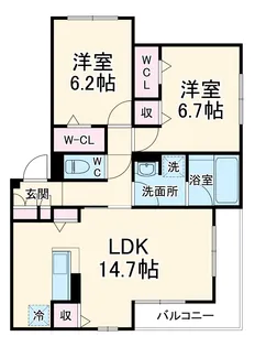 グランドール妙典【1階】の間取り