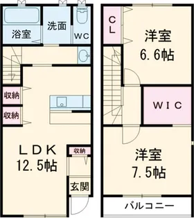 トラビス水戸新原【1階】の間取り