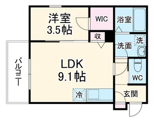 ジーメゾン清須アルカウス【102号室】の間取り