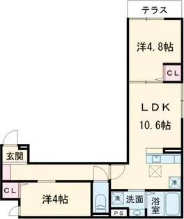 セレスティア栗原【1階】の間取り