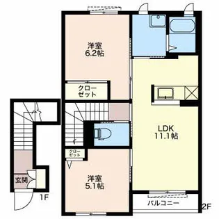 フォレ・クレールA【202号室】の間取り