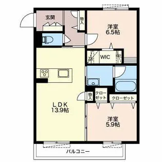 ラフアンドタフ向山【2階】の間取り