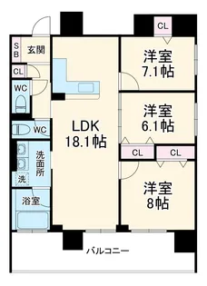 さくらHILLS ROKUBAN PLATINUM RESIDENCE【13階】の間取り