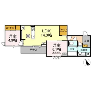 D's LIEN (ディーズリアン) A【103号室】の間取り