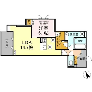 D's LIEN (ディーズリアン) A【105号室】の間取り