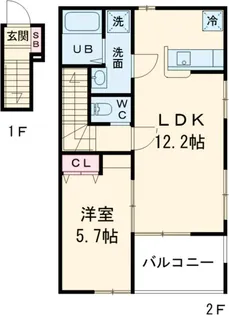 ファルコーネ【201号室】の間取り