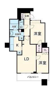 キャメリアタワー川口【1707号室】の間取り