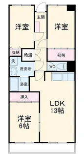エルハイム岡崎【207号室】の間取り