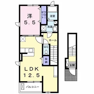 ロゼッタA【2階】の間取り