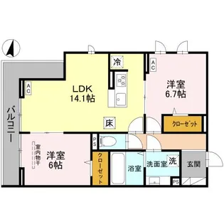 プレジール【3階】の間取り