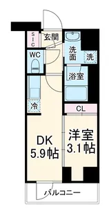 クレイシアIDZ二子新地【1階】の間取り