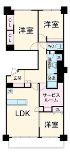 ルネ東林間E棟【5階】の間取り