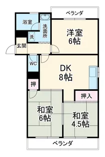 ハイツ森鷹2番館【4階】の間取り