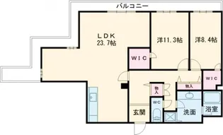 アルザタワーズ・グリーンタワーズ【3604号室】の間取り