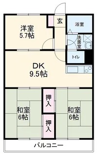 メゾンむつな【2階】の間取り
