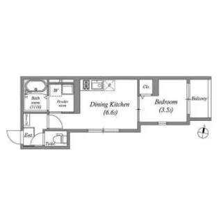 アンジュレジデンス石橋【1階】の間取り