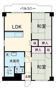 レジデンスイシハン【4階】の間取り