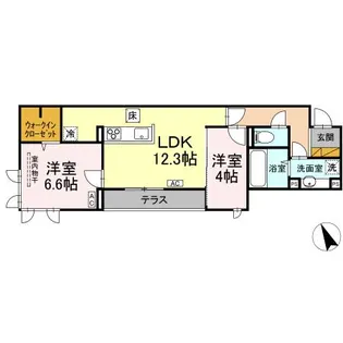 D's LIEN (ディーズリアン) B【103号室】の間取り