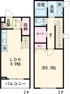 カスタリア旗の台【2階】の間取り