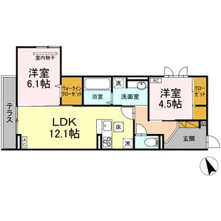 D's LIEN (ディーズリアン) B【105号室】の間取り