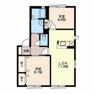 ジュネスA【1階】の間取り