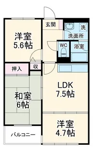 グランドール影取【205号室】の間取り
