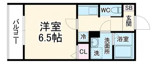 ベイルームグラン扇町WEST【1階】の間取り
