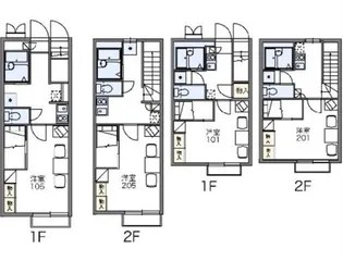 レオパレス山竹Ⅰ【208号室】の間取り