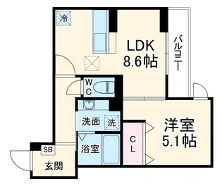 グリシーナ鵠沼石上【2階】の間取り