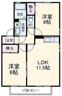 ガーデンムジューC棟【2階】の間取り