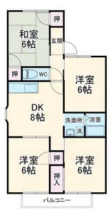 ドミール山道 B【2階】の間取り