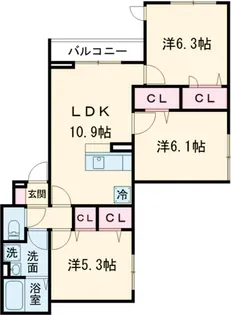 アンソレイエII【1階】の間取り