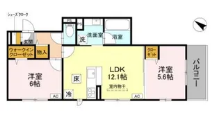 リヴェール京都桂【102号室】の間取り