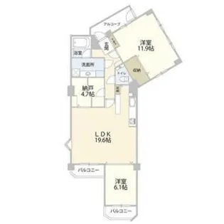 グローリアスヒルズ和合【3階】の間取り