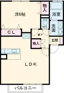 リリーハウスA【101号室】の間取り