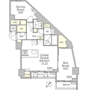 アジールコート池尻大橋【2階】の間取り
