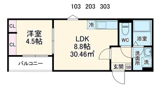 GRADUS矢部【2階】の間取り