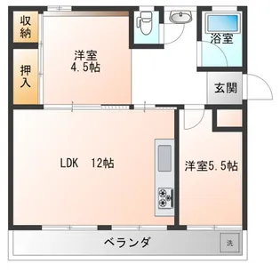 大岡団地N2【2階】の間取り