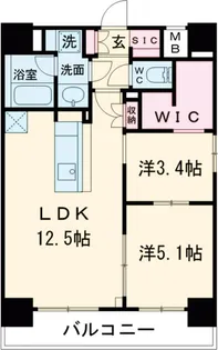 リビオメゾン芝浦【4階】の間取り