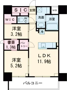 リビオメゾン芝浦【13階】の間取り
