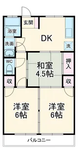 花の木マンション【203号室】の間取り