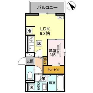 クレシア武蔵浦和【1階】の間取り