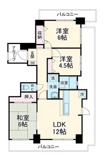 グローリアス岡崎戸崎町【1502号室】の間取り