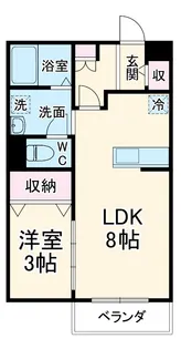 サンビレッジさくらC【1階】の間取り