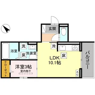 クレシア武蔵浦和【1階】の間取り