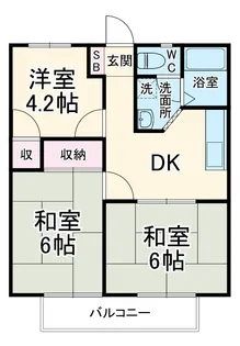 ハイツ待夢【C202号室】の間取り